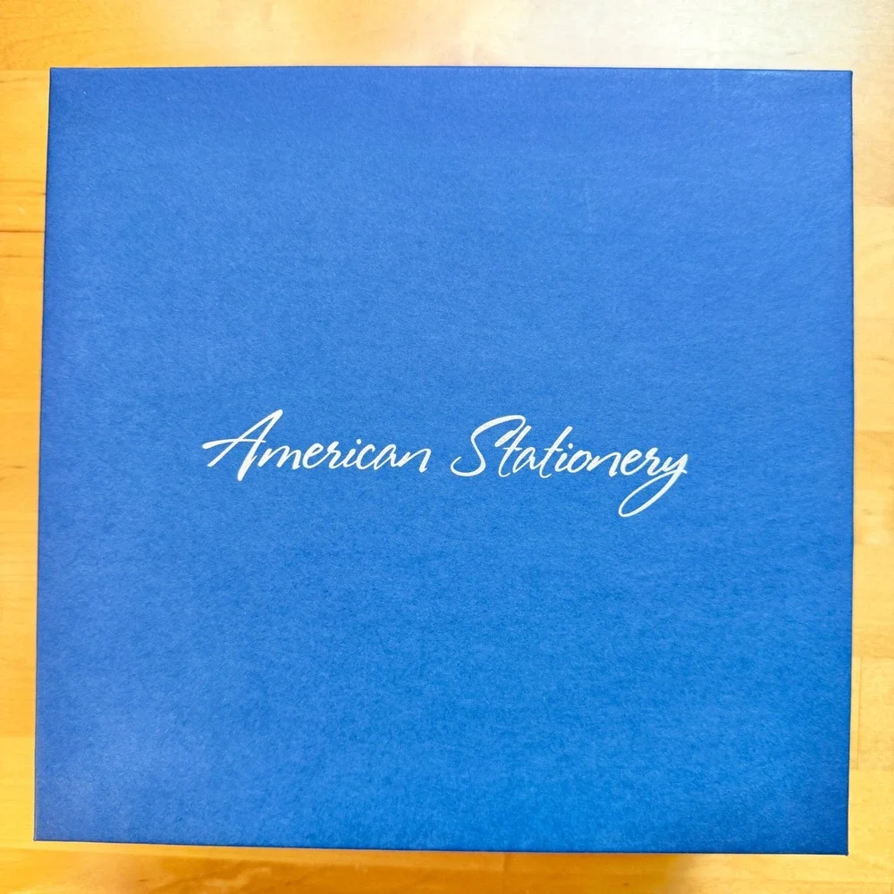 American Stationery The Gilberts Personalized Notepad Set 5pc White Blue Box
